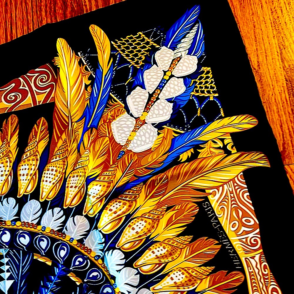 NEWHermesSilkLargeScarfONEof a KindFabulousSIGNED Artist+Logo2HermesBoxes+Ribbon - Picture 12 of 16